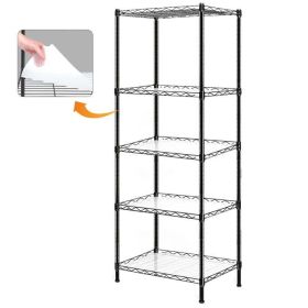 5 Tier Storage Racks with Shelf Liners, Adjustable Storage Rack Metal Shelf Wire Shelving Unit, 750 lb Capacity