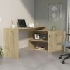 Lyncliff 1-Drawer 2-Shelf L-Shaped Office Desk Light Oak